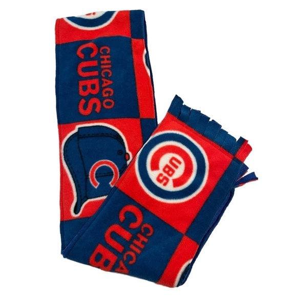 Chicago Cubs Baseball Fleece Scarf - Picture 1 of 4